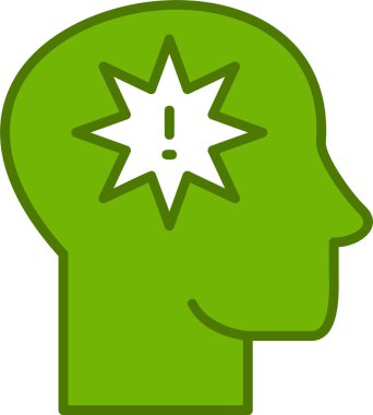 Ünlem işareti olan adam düz simge, panik konsepti, vektör illüstrasyonu