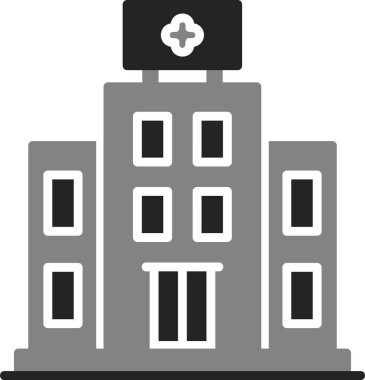 Hastane binası simgesi, vektör illüstrasyonu basit tasarım