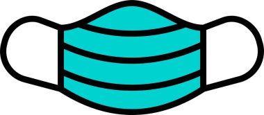 Yüz maskesi simgesinin vektör illüstrasyonu 