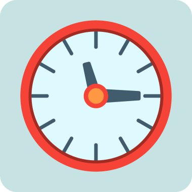 Saat web simgesi, vektör illüstrasyonu