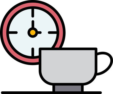 Kahve Saati simge vektör çizim 