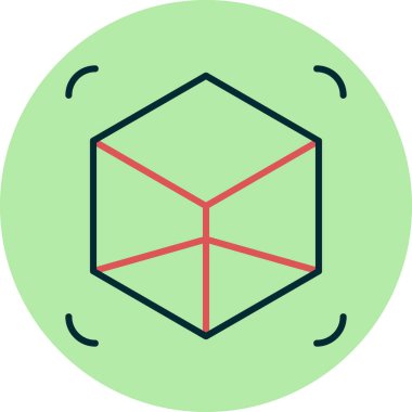 Küp. Web simgesi basit illüstrasyon