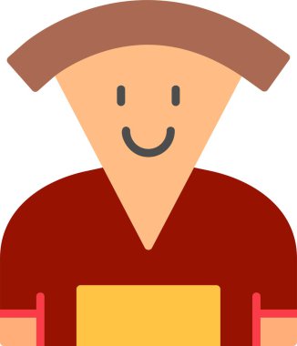 Pizza karakteri. Web simgesi basit illüstrasyon 