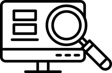Soruşturma. Web simgesi basit illüstrasyon