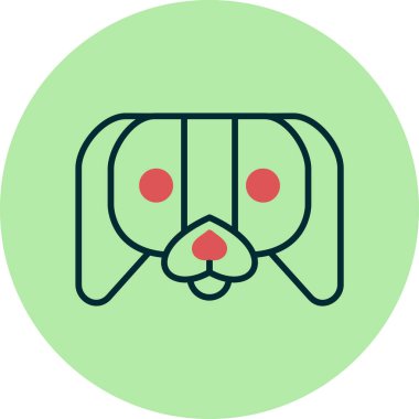 Japon Chin köpek simgesi, vektör illüstrasyonu