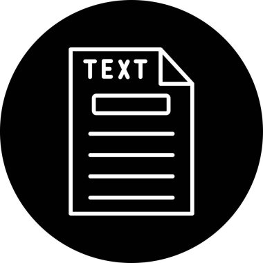 Basit Metin vektörü düz simgesi