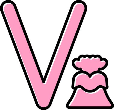 Küçük V harfi vektör illüstrasyonu 