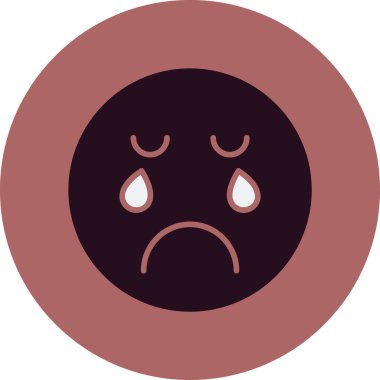 Ağlayan emoji. Web simgesi basit illüstrasyon