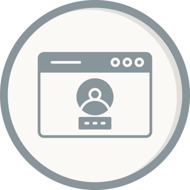 Basit tarayıcı simgesi, vektör illüstrasyonu