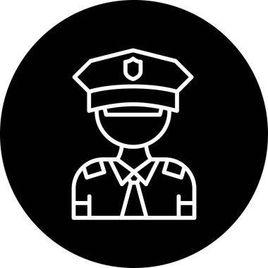 Polis avatarı. Web simgesi basit illüstrasyon