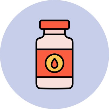 İlaç şişesi ikonunun vektör çizimi. Vitaminler