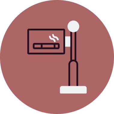 Sigara içme alanı. Web simgesi basit illüstrasyon 