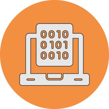 İkili veri simgesinin soyut vektör illüstrasyonu