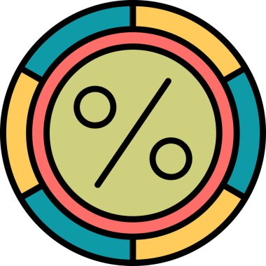 İndirim simgesinin vektör illüstrasyonu, yüzde