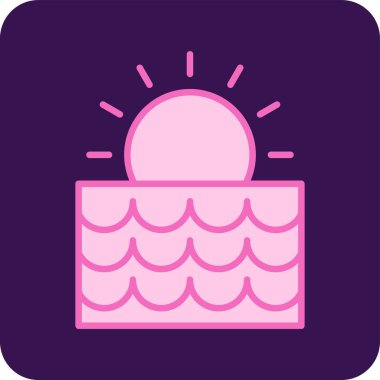 Gün doğumu. Web simgesi basit illüstrasyon