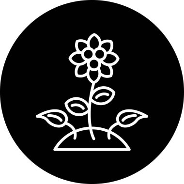 Çiçek. Web simgesi basit illüstrasyon 