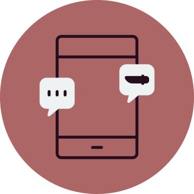 Akıllı telefon tehdit simgesi, vektör illüstrasyonu basit tasarım