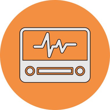 Elektrokardiyogram web simgesi, vektör tasarımı 