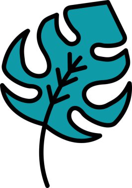 Tropikal yaprak. Web simgesi basit illüstrasyon 