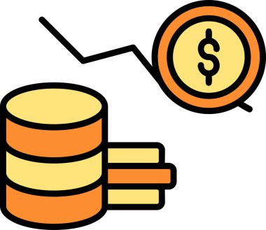 İflas simgesi çevrimiçi kullanım için soyut renk tarzıyla gösterilmiştir.