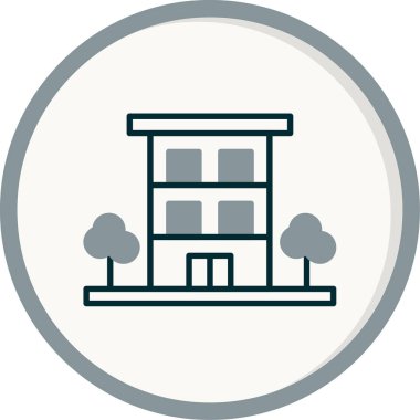 Daire binası simgesi, vektör illüstrasyonu basit tasarım