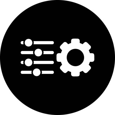 düz ayar simgesi, vektör illüstrasyonu