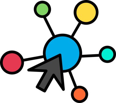 Web simgesine tıklayın, basit illüstrasyon