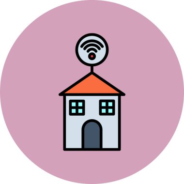 Akıllı ev. Web simgesi basit illüstrasyon 