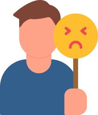 Aldatmaca, üzgün adam. Basit resimleme