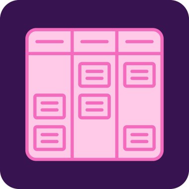 Kanban akış şeması doğrusal simgesi. Not simgesi olan tahta. İş akışı yönetimi. Çalışmalar devam ediyor. Program sistemi. İnce çizgili çizim. Contour sembolü. Vektör çizimi. Düzenlenebilir vuruş