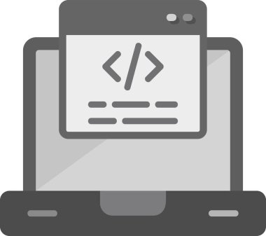 dizüstü bilgisayar simgesi, vektör illüstrasyonu basit tasarım