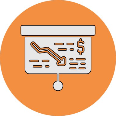 sunum simgesi, vektör illüstrasyonu basit tasarım