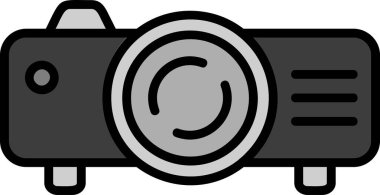 Projektör. Web simgesi basit illüstrasyon
