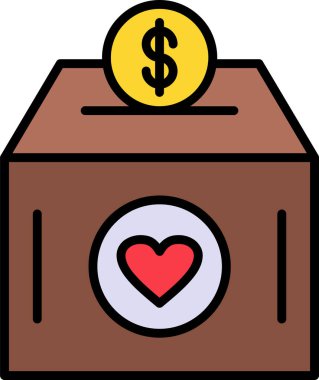 Bağış kutusu ikonu vektör illüstrasyonu