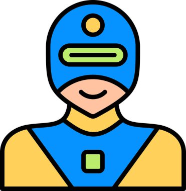 Süper kahraman ağ simgesi, vektör illüstrasyonu