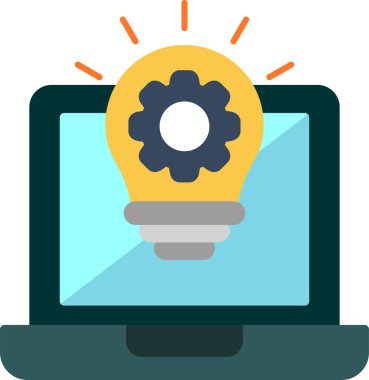 dizüstü bilgisayar simgesi, vektör illüstrasyonu basit tasarım