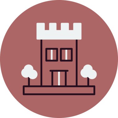 Kule. Web simgesi basit illüstrasyon