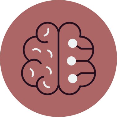 Yapay Zeka web simgesi, vektör illüstrasyonu