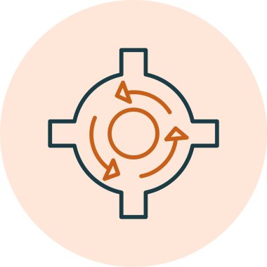 Döner kavşak. Web simgesi basit tasarım