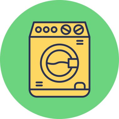 Çamaşır makinesi. Web simgesi basit illüstrasyon 