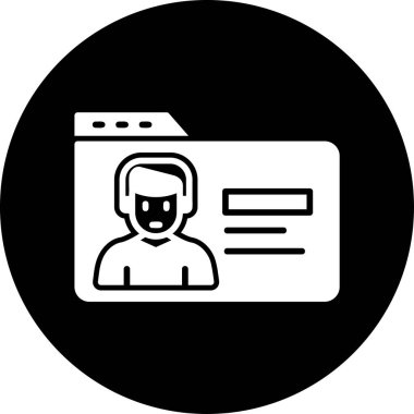 Basit web profili simgesi, vektör illüstrasyonu