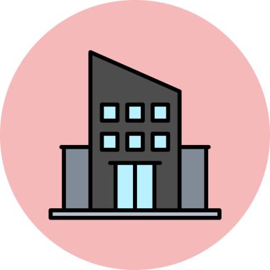 Şehir binası simgesi, vektör illüstrasyonu basit tasarım