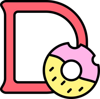 Alfabe için soyut büyük B harfi ve çörek 