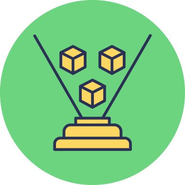 Hologram. Web simgesi basit illüstrasyon