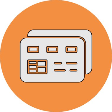 Banka kredi kartı simgesi vektör illüstrasyonu