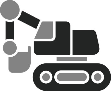 Kazı düz simgesi, vektör illüstrasyonu