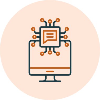 Yapay Zeka web simgesi, vektör illüstrasyonu