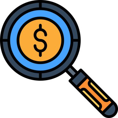 Basit bir para aramasını temsil eden parlak renklerle soyut vektör illüstrasyonu.