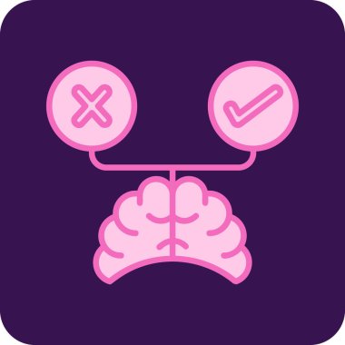 Karar verme ikonu. vektör illüstrasyonu