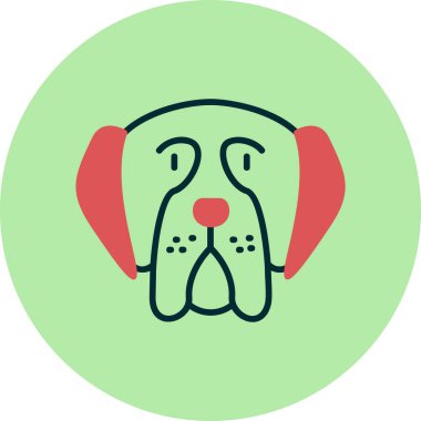 Mastiff köpek başı ikon vektör illüstrasyonu 